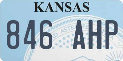 KS license plate 846AHP
