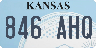 KS license plate 846AHQ