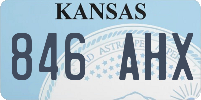 KS license plate 846AHX