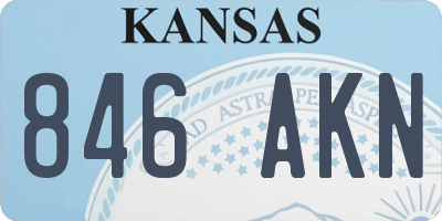 KS license plate 846AKN