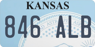 KS license plate 846ALB