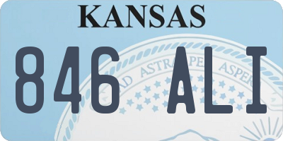 KS license plate 846ALI