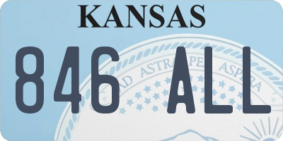 KS license plate 846ALL