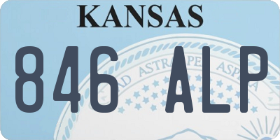KS license plate 846ALP