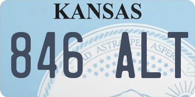 KS license plate 846ALT