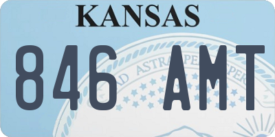 KS license plate 846AMT