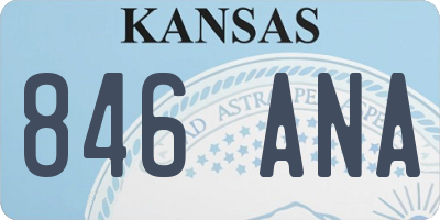 KS license plate 846ANA