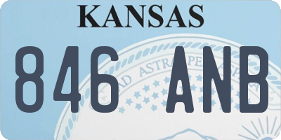 KS license plate 846ANB