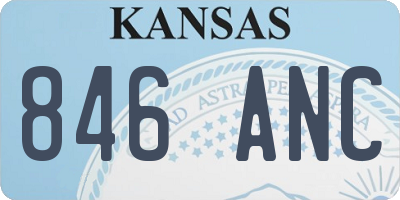 KS license plate 846ANC