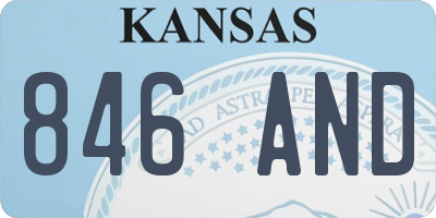 KS license plate 846AND