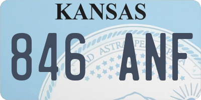 KS license plate 846ANF