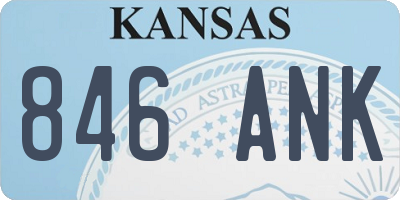 KS license plate 846ANK