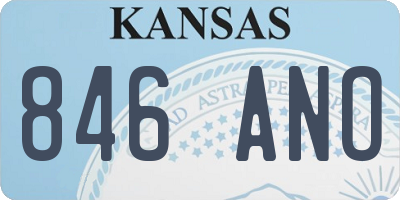 KS license plate 846ANO