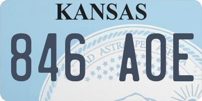 KS license plate 846AOE