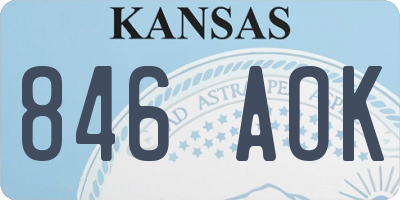 KS license plate 846AOK