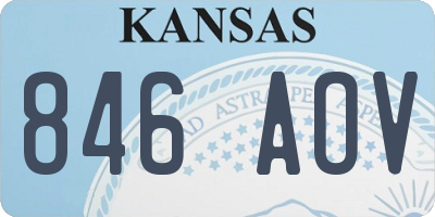 KS license plate 846AOV