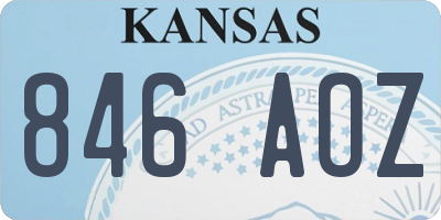 KS license plate 846AOZ