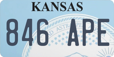 KS license plate 846APE
