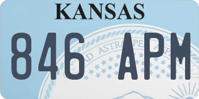 KS license plate 846APM