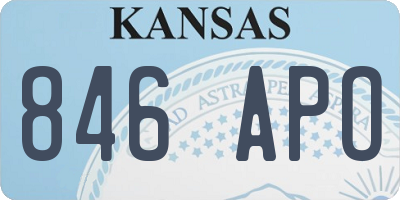 KS license plate 846APO