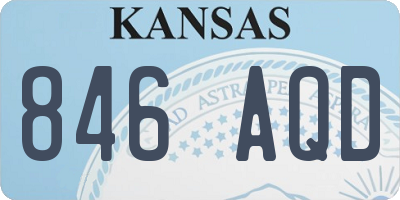 KS license plate 846AQD