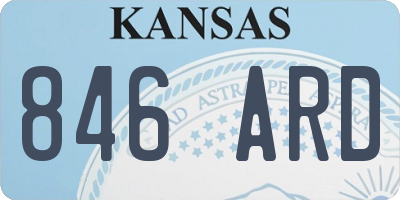 KS license plate 846ARD