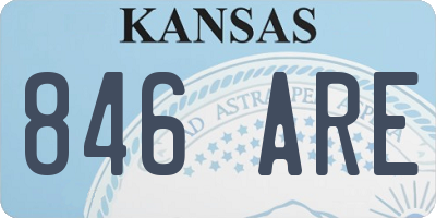 KS license plate 846ARE