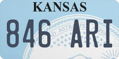 KS license plate 846ARI
