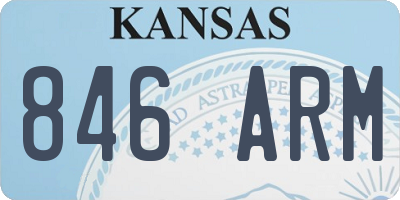 KS license plate 846ARM