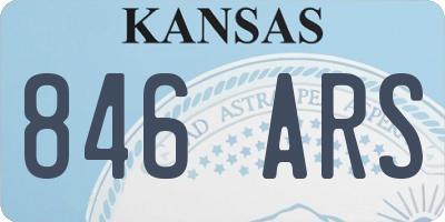 KS license plate 846ARS