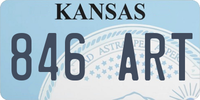 KS license plate 846ART