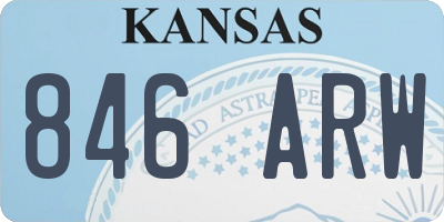 KS license plate 846ARW