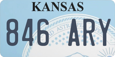KS license plate 846ARY