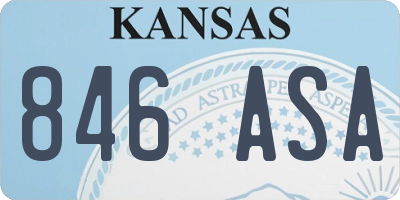 KS license plate 846ASA