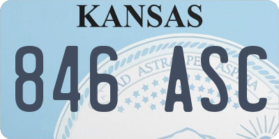 KS license plate 846ASC