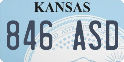 KS license plate 846ASD