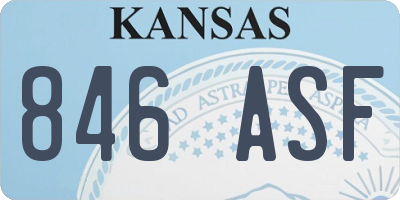 KS license plate 846ASF