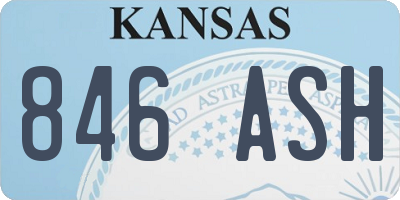 KS license plate 846ASH