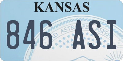 KS license plate 846ASI