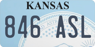 KS license plate 846ASL