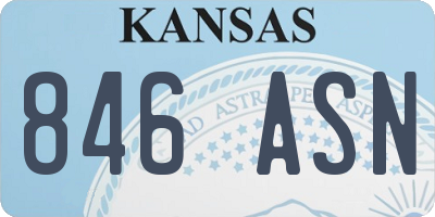 KS license plate 846ASN