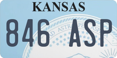 KS license plate 846ASP