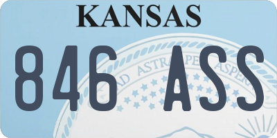 KS license plate 846ASS