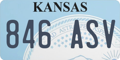 KS license plate 846ASV