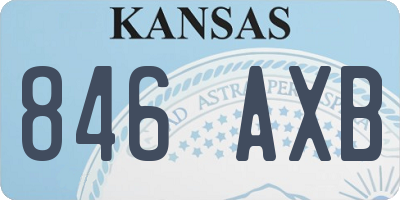 KS license plate 846AXB