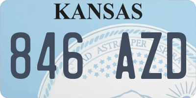KS license plate 846AZD