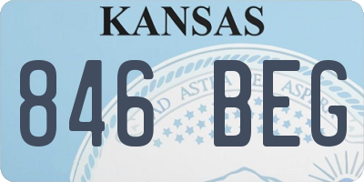 KS license plate 846BEG