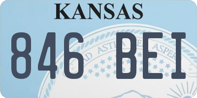 KS license plate 846BEI