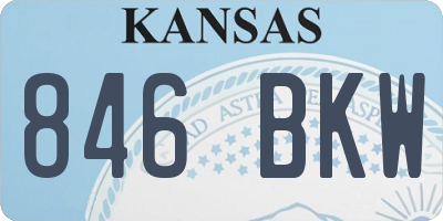 KS license plate 846BKW