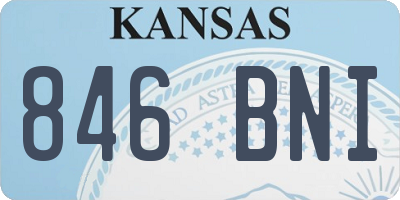 KS license plate 846BNI